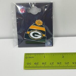 Green Bay Packers NFL Beanie Hat Enamel Lapel Pin Aminco Football Fan Gear NEW